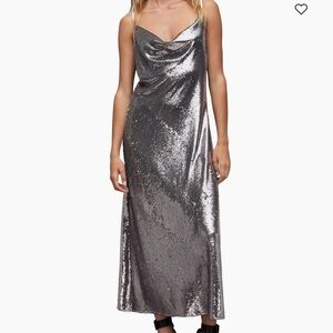 ALLSAINTS Hadley Cowlneck sequined midi dress BNWT US 2 UK 6